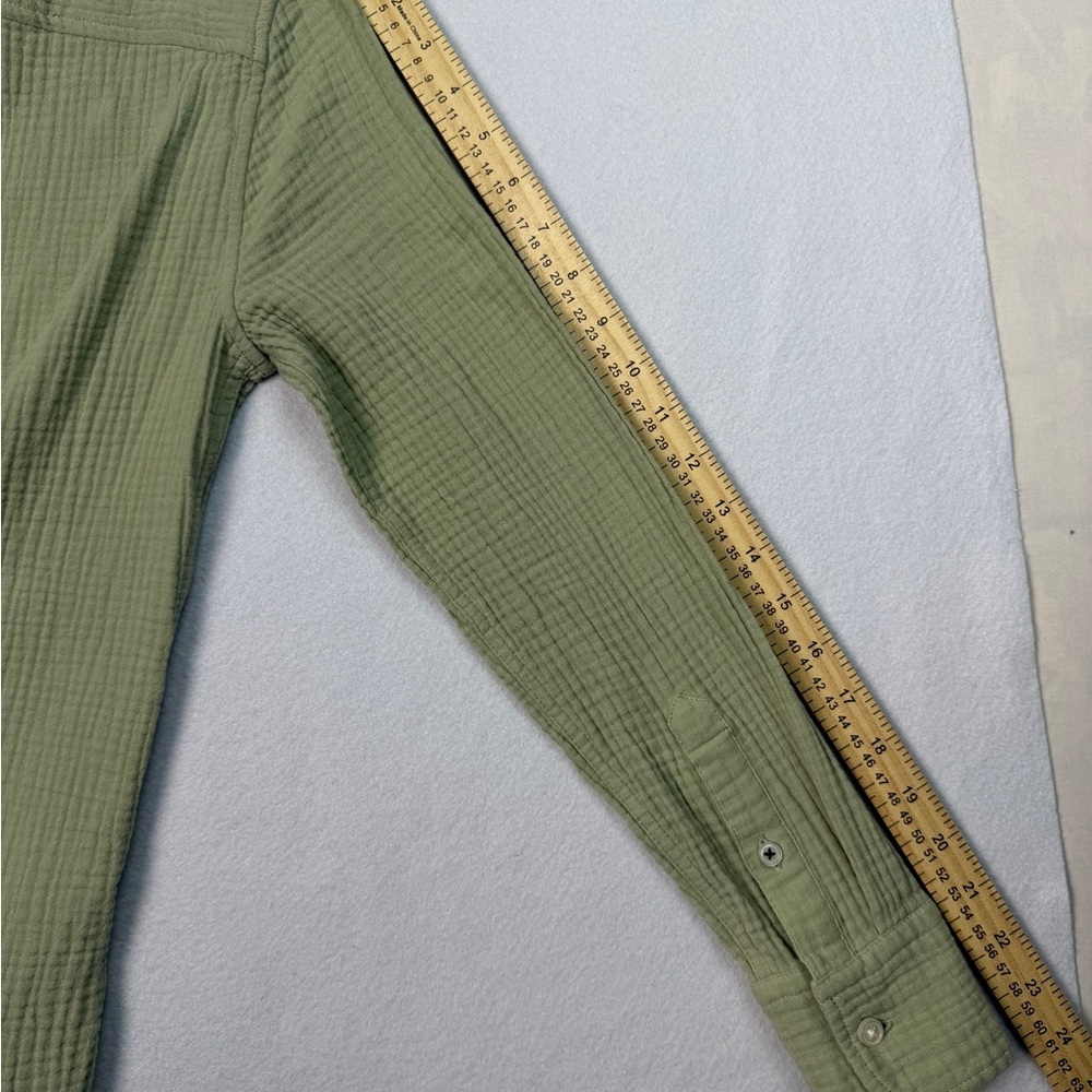 J.Crew Button Up Shirt Women’s 00 | 100% Cotton | Green - Picture 10 of 13